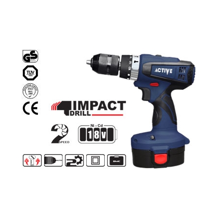 دریل شارژی 18 ولت چکشی اکتیو  AC-2518 - اکتیو